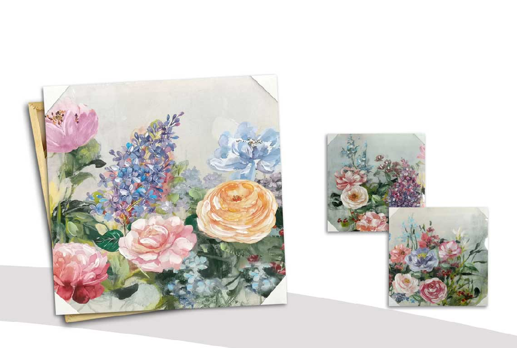 Quadro Gucci ❤️ Fiori E Farfalle Sfumatura Rosa stampa su tela GUO50