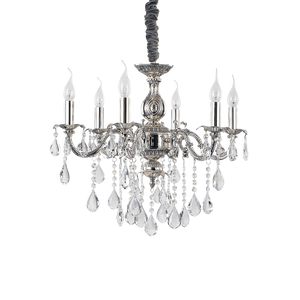 Impero Sp6 Sospensione Argento Ideal Lux