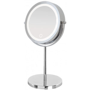 Specchio da appoggio in Acciaio con LED integrato touch e doppio specchio ad ingrandimento - Feridras