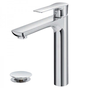 Rubinetto alto lavabo + Piletta scarico Serie Flat in acciaio - Feridras