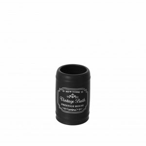 Porta Spazzolino Bicchiere Nero in Ceramica di Design Linea New York - Feridras