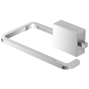 Porta Rotolo Cromo in Acciaio Fissaggio Adesivo 3M o Viti Linea Velvet - Feridras
