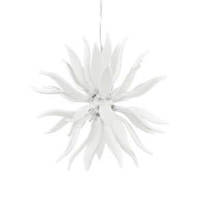 Leaves Sp12 Sospensione di Design in Vetro Soffiato Bianco lavorato a mano - Ideal Lux