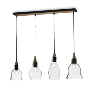 Gretel Sp4 Sospensione Nero Ideal Lux