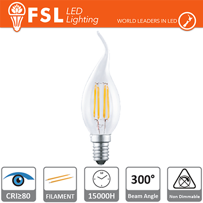 lampada filamento colpo di vento - 4w 2700k e14 400lm