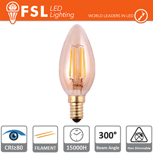 lampada oliva filamento ambra - 4w 2200k e14 330lm