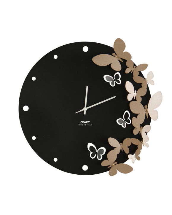 Orologio da Parete Moderno Farfalle 3d in Metallo Diametro 40 cm