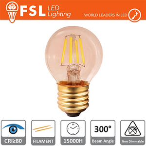 lampada sfera filamento ambra - 4w 2200k e14 330lm