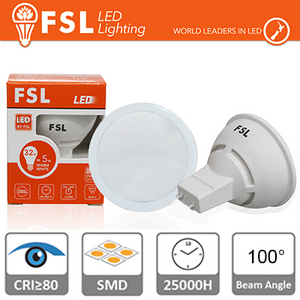 gu10 lampadina led - 6w 3000k 520lm 100â° cri>80 antiriflesso