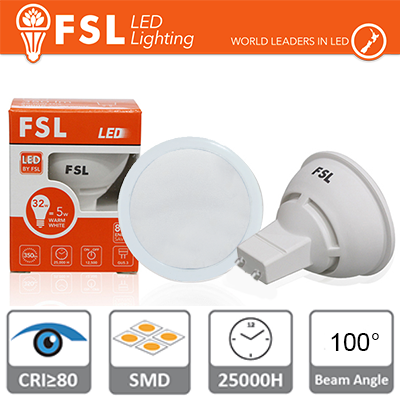 gu10 lampadina led - 6w 3000k 520lm 100â° cri>80 antiriflesso