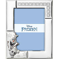 Cornice Portafoto Disney Frozen Olaf Argento Laminato e Legno Pregiato - Valenti Argenti